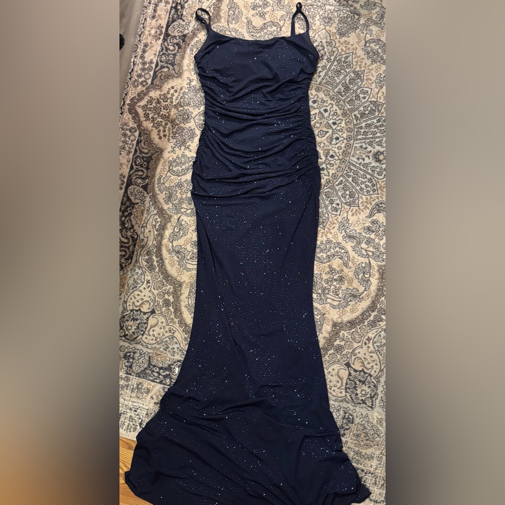 Sparkly navy blue dress for homecoming, prom, winter formal